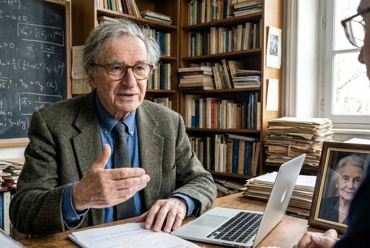 Professor Whitcombe explaining the platform's capacity limits during the interview